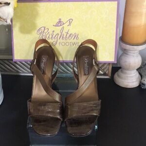 Brighton Brown Strappy Heels with Medium Heel